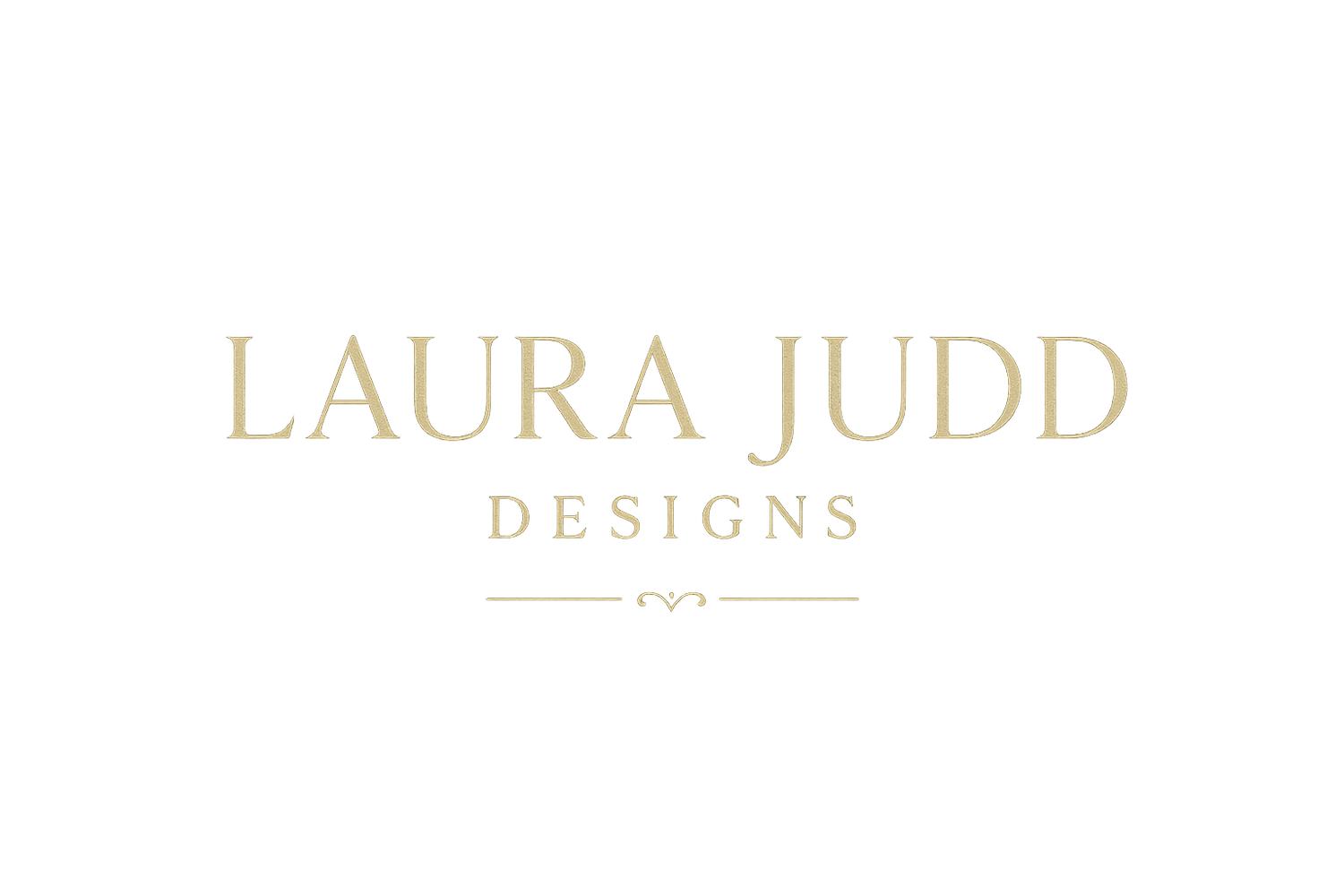 Elegant and sophisticated logo for Laura Judd Designs with refined typography and luxury-inspired elements